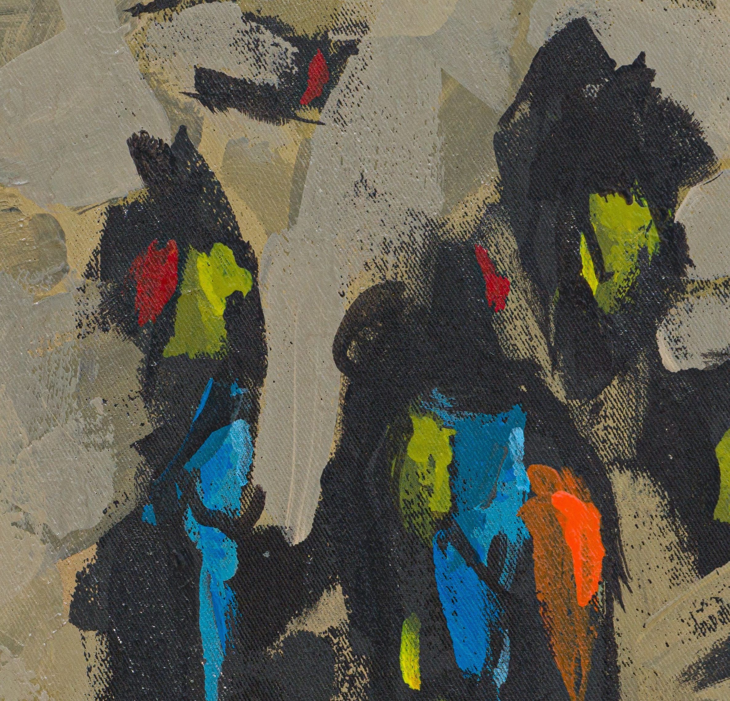 Abstract Composition with Blue and Green Figures by Asanda Dredunik ...