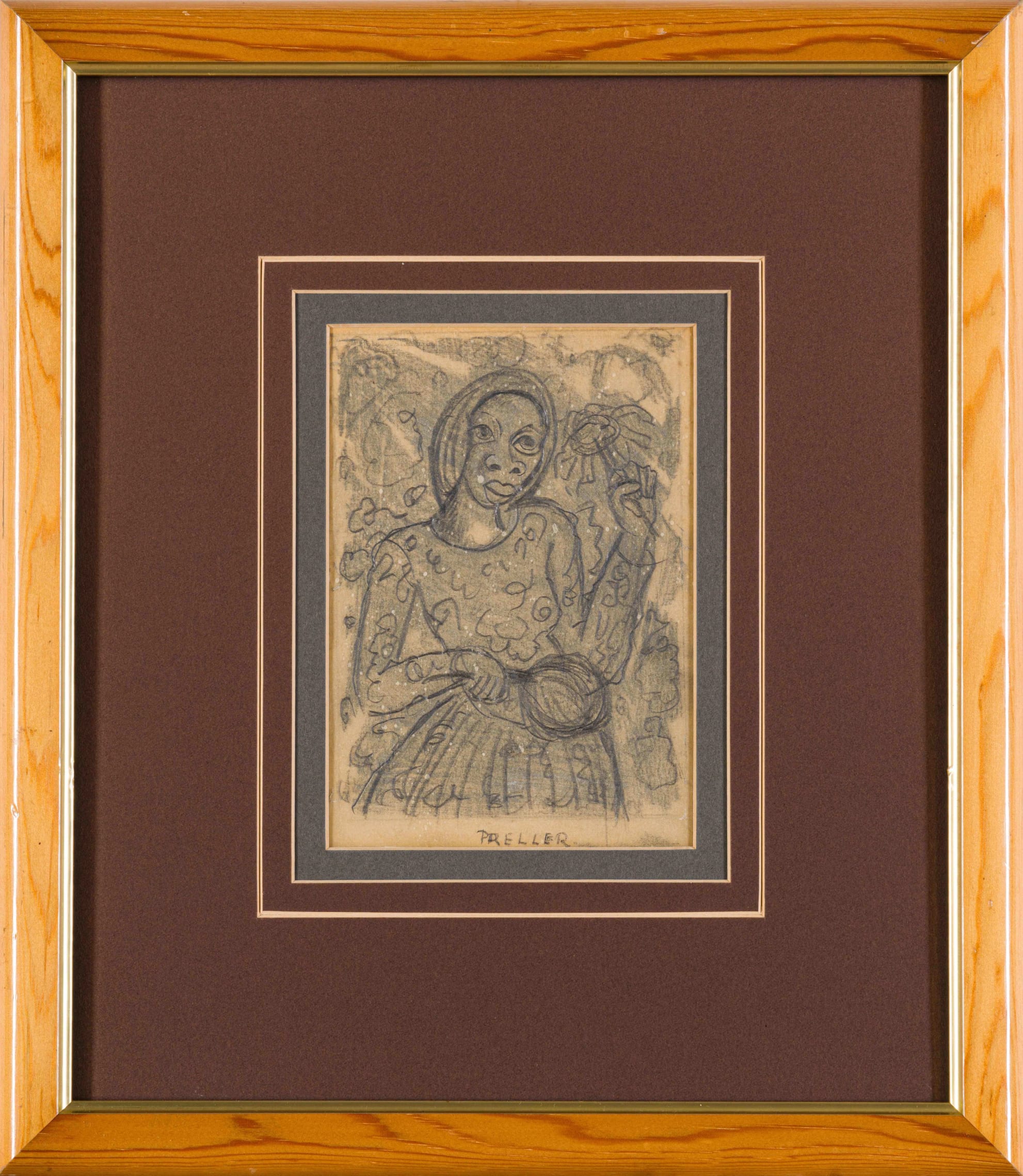 Woman Holding Flower by Alexis Preller Strauss & Co