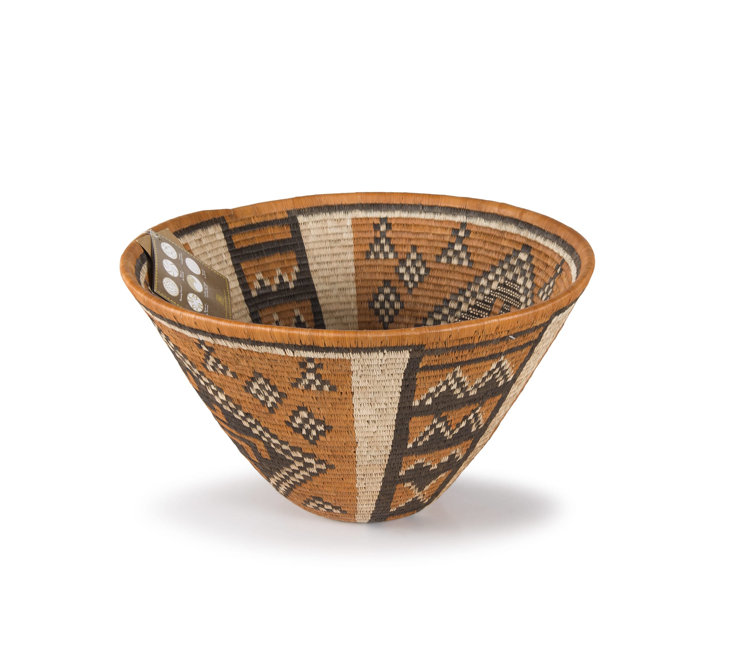 A Botswanan coiled mokolwane palm leaf woven basket by Unrecorded ...